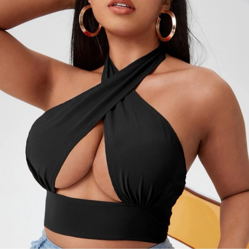 Cut Out Crop Halter Top